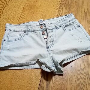 FOREVER 21 Jeans Shorts Womens 26 BLUE Button Fly Light Preowned Summer Spring